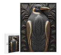 Puzzles pour Adolescents 500 PCS Penguin Gold Relief Deco Jeu De Puzzle Familial Décoration Parfaite Cadeaux Uniques pour Un Anniversaire Et Noël 500 PCS