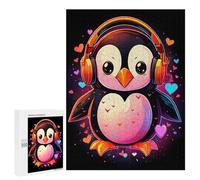 Puzzles pour Adolescents 500 PCS Penguin Music Lovers Puzzles pour Adolescents Jeux Relaxants Assemblage De Motifs Cadeaux Uniques d'anniversaire Et De Noël 500 PCS