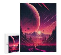Puzzles pour Adolescents 500 PCS Planetary Sunset Landscape -1 Puzzle Anti-Stress, Jouet Idéal pour Une Décoration Amusante À La Maison, 500 PCS
