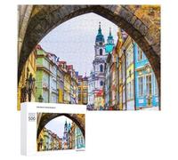 Puzzles pour Adolescents 500 PCS Prague's Colorful Architecture Puzzle Anti-Stress, Jouet Idéal pour Une Décoration Amusante À La Maison, 500 PCS