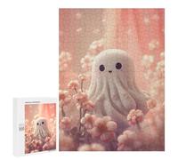 Puzzles pour Adolescents 500 PCS Puzzle pour Adultes Cute Ghost in Flowers Puzzle Mural Difficile À Difficile Aide À Exercer Le Cerveau 500 PCS