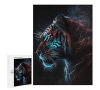 Puzzles pour Adolescents 500 PCS Puzzle pour Adultes Neon Tiger Art Print Puzzle Mural Difficile À Difficile Aide À Exercer Le Cerveau 500 PCS