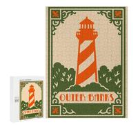 Puzzles pour Adolescents 500 PCS Puzzle pour Adultes Outer Banks Lighthouse Art Puzzle Mural Difficile À Difficile Aide À Exercer Le Cerveau 500 PCS