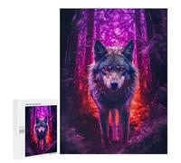 Puzzles pour Adolescents 500 PCS Puzzle pour Adultes Wolf Dark Forest Puzzle Mural Difficile À Difficile Aide À Exercer Le Cerveau 500 PCS