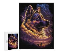 Puzzles pour Adolescents 500 PCS Puzzle pour Adultes Wolf in The Sky Puzzle Mural Difficile À Difficile Aide À Exercer Le Cerveau 500 PCS