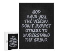 Puzzles pour Adolescents 500 PCS Puzzles God Gave You The Vision - Christian Hustle Quote Puzzle Jeu Manuel Décoration Murale Idéal comme Cadeau pour Toute La Famille 500 PCS