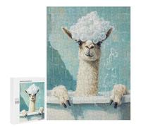 Puzzles pour Adolescents 500 PCS Puzzles Llama Bath Time Puzzle Jeu Manuel Décoration Murale Idéal comme Cadeau pour Toute La Famille 500 PCS