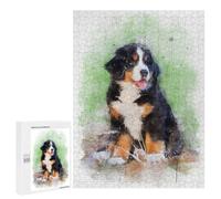 Puzzles pour Adolescents 500 PCS Puzzles pour Adultes Bernese Mountain Dog Puppy Jeu De Réflexion Amusant Et Humoristique pour Stimuler Le Cerveau 500 PCS