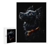 Puzzles pour Adolescents 500 PCS Puzzles pour Adultes Black & Gold Australian Shepherd Jeux De Société en Famille Offre Cadeau d'anniversaire pour Toute La Famille 500 PCS