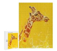 Puzzles pour Adolescents 500 PCS Puzzles pour Adultes Giraffe Orange Juice Yellow Jeu De Réflexion Amusant Et Humoristique pour Stimuler Le Cerveau 500 PCS