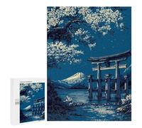 Puzzles pour Adolescents 500 PCS Puzzles pour Adultes Japanese Landscape with Torii Gate and Mountain Jeux De Société en Famille Offre Cadeau d'anniversaire pour Toute La Famille 500 PCS