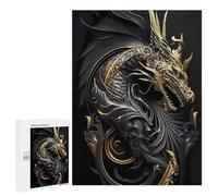 Puzzles pour Adolescents 500 PCS Puzzles pour Adultes Mighty Golden Dragon God Jeu De Réflexion Amusant Et Humoristique pour Stimuler Le Cerveau 500 PCS