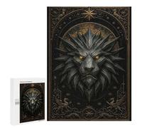 Puzzles pour Adolescents 500 PCS Puzzles pour Adultes Spiked Lion Head - Royal Gothic Beast Poster Jeu De Réflexion Amusant Et Humoristique pour Stimuler Le Cerveau 500 PCS