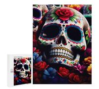 Puzzles pour Adolescents 500 PCS Puzzles pour Adultes Vibrant Sugar Skull Jeux De Société en Famille Offre Cadeau d'anniversaire pour Toute La Famille 500 PCS