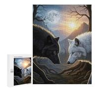 Puzzles pour Adolescents 500 PCS Puzzles pour Adultes Wolves Staring Animal Jeu De Réflexion Amusant Et Humoristique pour Stimuler Le Cerveau 500 PCS