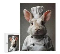Puzzles pour Adolescents 500 PCS Rabbit Chef Portrait Puzzles, Jeux Amusants, Assemblage De Motifs, Cadeaux Uniques d'anniversaire Et De Noël 500 PCS