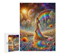 Puzzles pour Adolescents 500 PCS Rainbow Cosmic Garden Puzzles pour Adultes Jouets Anti-Stress pour S'amuser en Famille Interaction Parent-Enfant 500 PCS