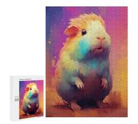Puzzles pour Adolescents 500 PCS Rainbow Guinea Pig Artwork Puzzles pour Adultes Jeux De Société en Famille Améliorer La Mémoire Cadeaux d'anniversaire Uniques 500 PCS