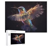 Puzzles pour Adolescents 500 PCS Rainbow Hummingbird in Flight Puzzle Anti-Stress, Jouet Idéal pour Une Décoration Amusante À La Maison, 500 PCS