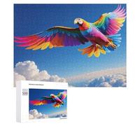Puzzles pour Adolescents 500 PCS Rainbow Macaw in Flight Puzzles pour Adultes Jeu De Réflexion Décoration Intérieure Activités Amusantes À La Maison 500 PCS