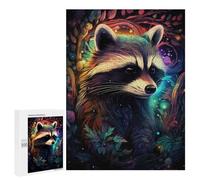Puzzles pour Adolescents 500 PCS Rainbow Raccoon Fantasy Puzzle Anti-Stress, Jouet Idéal pour Une Décoration Amusante À La Maison, 500 PCS