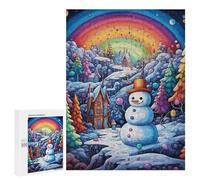 Puzzles pour Adolescents 500 PCS Rainbow Winter Wonderland Puzzle Anti-Stress, Jouet Idéal pour Une Décoration Amusante À La Maison, 500 PCS