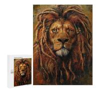 Puzzles pour Adolescents 500 PCS Rastafari Lion Jamaica Casse-têtes pour Adultes Jeu De Réflexion Assemblage De Motifs Interaction Parent-Enfant 500 PCS