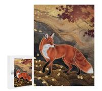 Puzzles pour Adolescents 500 PCS Red Fox in Autumn Puzzles Jeux De Détente Décoration Parfaite Cadeaux Uniques d'anniversaire Et De Noël 500 PCS