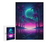 Puzzles pour Adolescents 500 PCS Retro Synthwave Oasis Puzzles pour Adultes Jouets Anti-Stress Améliorent La Mémoire Difficiles Et Stimulants 500 PCS