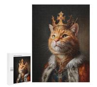 Puzzles pour Adolescents 500 PCS Royal Cat Portrait Painting-3 Puzzles pour Adultes Assemblage De Modèles De Puzzles Défi À Réaliser Soirée Jeux Et Divertissement en Famille 500 PCS