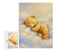 Puzzles pour Adolescents 500 PCS Sleeping Teddy Bear on Clouds Puzzles pour Adultes - Jeu Manuel Anti-Stress - Cadeaux Uniques pour Anniversaire Et Noël 500 PCS