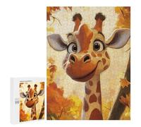 Puzzles pour Adolescents 500 PCS Smiling Giraffe in Autumn Puzzles pour Adultes Jouets Anti-Stress pour S'amuser en Famille Interaction Parent-Enfant 500 PCS