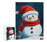 Puzzles pour Adolescents 500 PCS Smiling Snowman Winter Puzzles pour Adultes Jeu Familial Décoration Parfaite Difficile À Compléter 500 PCS
