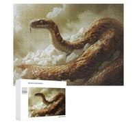 Puzzles pour Adolescents 500 PCS Snakes on Ice Cold Serpent Artwork Puzzles pour Adultes Jeu De Réflexion Décoration Intérieure Activités Amusantes À La Maison 500 PCS