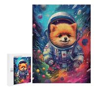 Puzzles pour Adolescents 500 PCS Space Pomeranian Adventure -13 Puzzles pour Adultes Assemblage De Modèles De Puzzles Défi À Réaliser Soirée Jeux Et Divertissement en Famille 500 PCS