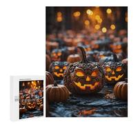 Puzzles pour Adolescents 500 PCS Spooky Jack-o-Lanterns Puzzles pour Adultes Jouets Anti-Stress pour S'amuser en Famille Interaction Parent-Enfant 500 PCS