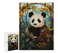 Puzzles pour Adolescents 500 PCS Stained Glass Panda Puzzles pour Adultes Jouets Anti-Stress Améliorent La Mémoire Difficiles Et Stimulants 500 PCS