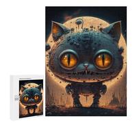 Puzzles pour Adolescents 500 PCS Steampunk Cat with Big Eyes Puzzles pour Adultes Jeu Familial Décoration Parfaite Difficile À Compléter 500 PCS