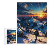 Puzzles pour Adolescents 500 PCS Sunrise Top The Mountain Puzzles pour Adultes Jeux Relaxants pour S'amuser en Famille Cadeaux De Noël Et d'anniversaire 500 PCS