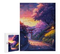 Puzzles pour Adolescents 500 PCS Sunset Torii Gate Puzzles pour Adultes Jeux Relaxants pour S'amuser en Famille Cadeaux De Noël Et d'anniversaire 500 PCS