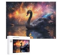 Puzzles pour Adolescents 500 PCS Swan in Cosmic Reflection Puzzles pour Adultes Jeux Relaxants Découpe De Précision Jeu Stimulant Cadeaux 500 PCS