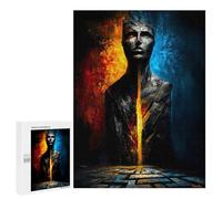 Puzzles pour Adolescents 500 PCS The Witness of Division - The Face Split by Fire and Silence Puzzles pour Adultes - Jeu Manuel Anti-Stress - Cadeaux Uniques pour Anniversaire Et Noël 500 PCS