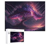 Puzzles pour Adolescents 500 PCS Thunderstorm Tree Landscape -4 Puzzles, Jeux Relaxants, Décoration Intérieure, Cadeaux Et Idées Cadeaux Uniques pour Un Anniversaire 500 PCS