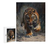 Puzzles pour Adolescents 500 PCS Tiger Angry Scary Hungry Casse-têtes pour Adultes Jeu De Réflexion Assemblage De Motifs Interaction Parent-Enfant 500 PCS