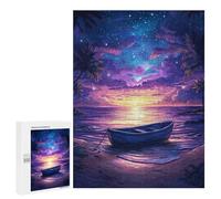 Puzzles pour Adolescents 500 PCS Tropical Beach Sunset Scene Puzzles pour Adultes Assemblage De Modèles De Puzzles Défi À Réaliser Soirée Jeux Et Divertissement en Famille 500 PCS