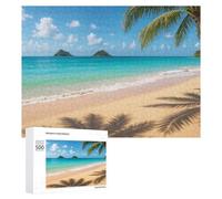 Puzzles pour Adolescents 500 PCS Tropical Beach with Palm Tree Shadows Puzzles, Jeux Relaxants, Décoration Intérieure, Cadeaux Et Idées Cadeaux Uniques pour Un Anniversaire 500 PCS