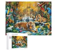 Puzzles pour Adolescents 500 PCS Tropical Jungle Paradise-2 Puzzles pour Adultes Jeux Relaxants Décoration Murale Activités Amusantes À La Maison 500 PCS