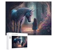 Puzzles pour Adolescents 500 PCS Unicorn Encounter in Enchanted Forest Puzzle Anti-Stress, Jouet Idéal pour Une Décoration Amusante À La Maison, 500 PCS