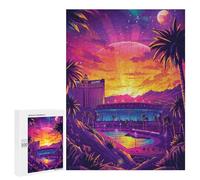 Puzzles pour Adolescents 500 PCS Vibrant Neon Las Vegas Night Scene Puzzles pour Adultes Assemblage De Modèles De Puzzles Défi À Réaliser Soirée Jeux Et Divertissement en Famille 500 PCS