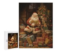 Puzzles pour Adolescents 500 PCS Vintage Santa Claus Puzzles pour Adolescents, Jouets Anti-Stress, Décoration Murale, Cadeaux d'anniversaire Et De Noël Uniques 500 PCS